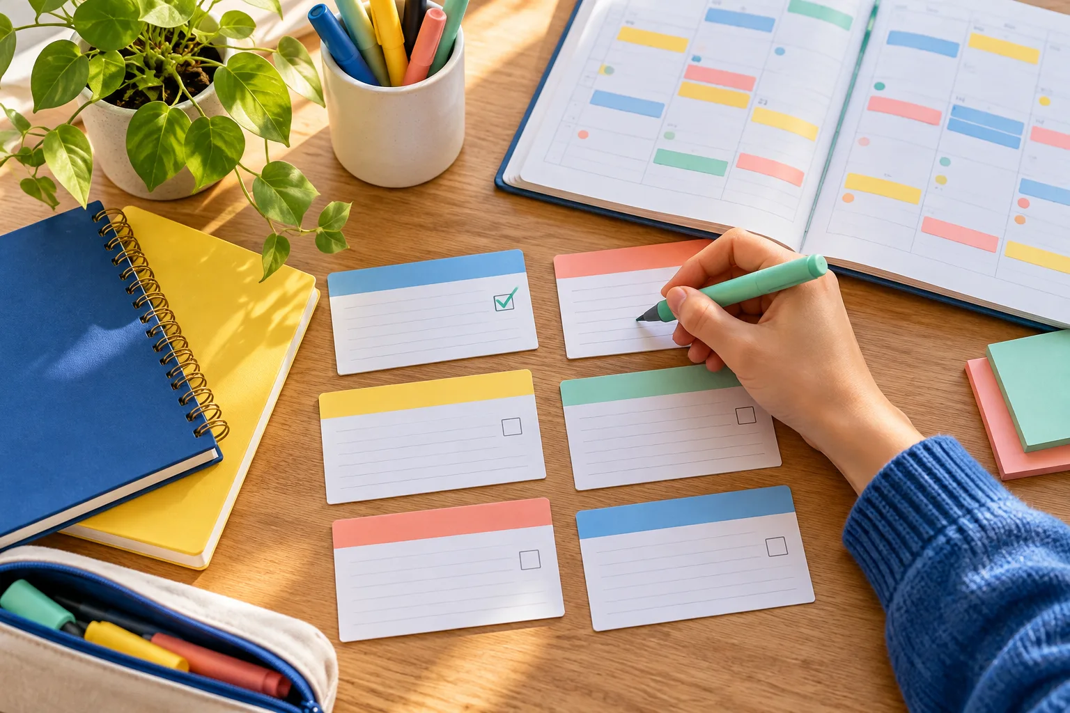 Cartes de révision pour préparer un examen